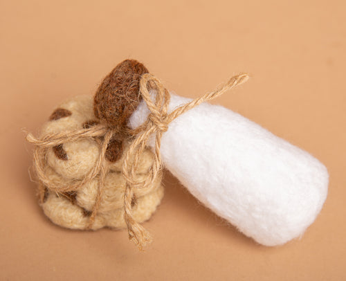 Felted Milk Bottle & Cookies
