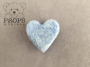 Felted Hearts Baby Blue