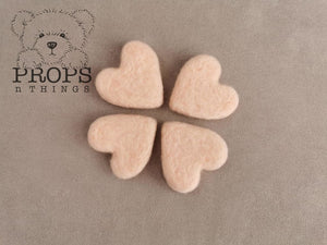 Felted Hearts Baby Pink