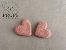 Load image into Gallery viewer, Felted Hearts Dusty Pink