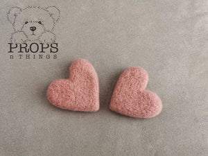 Felted Hearts Dusty Pink