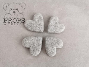 Felted Hearts Grey