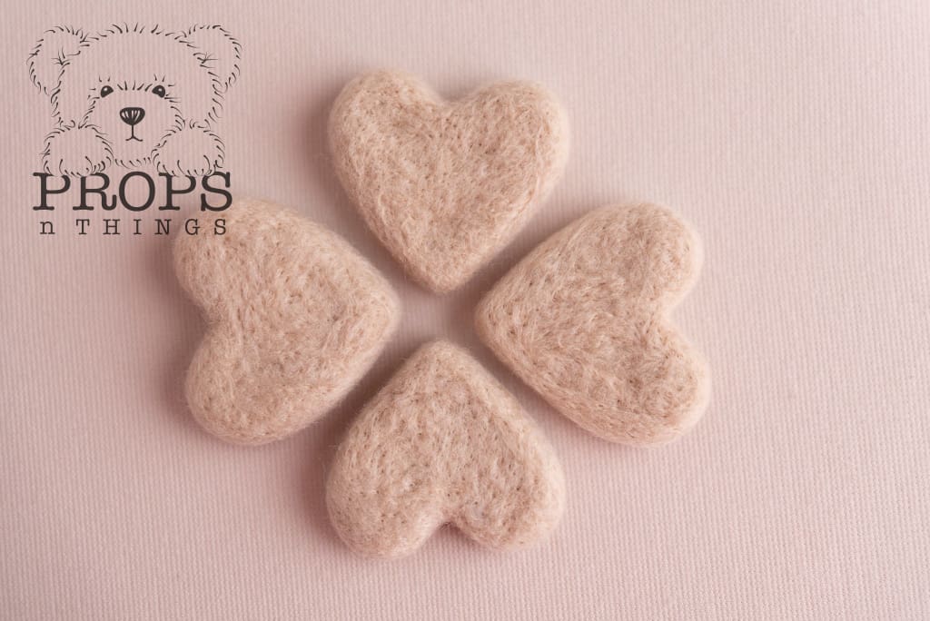 Felted Hearts Neutral