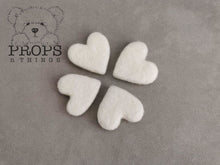Load image into Gallery viewer, Felted Hearts White